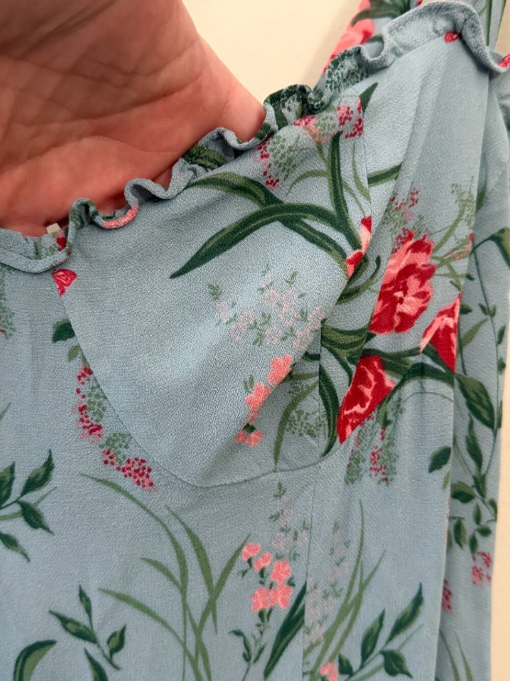 BNWT REFORMATION NIKITA BLUE FLORAL SUMMER DRESS 12 - Picture 4 of 13